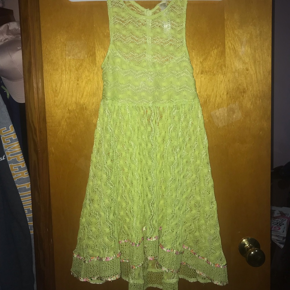 Free People yellow crochet coverup